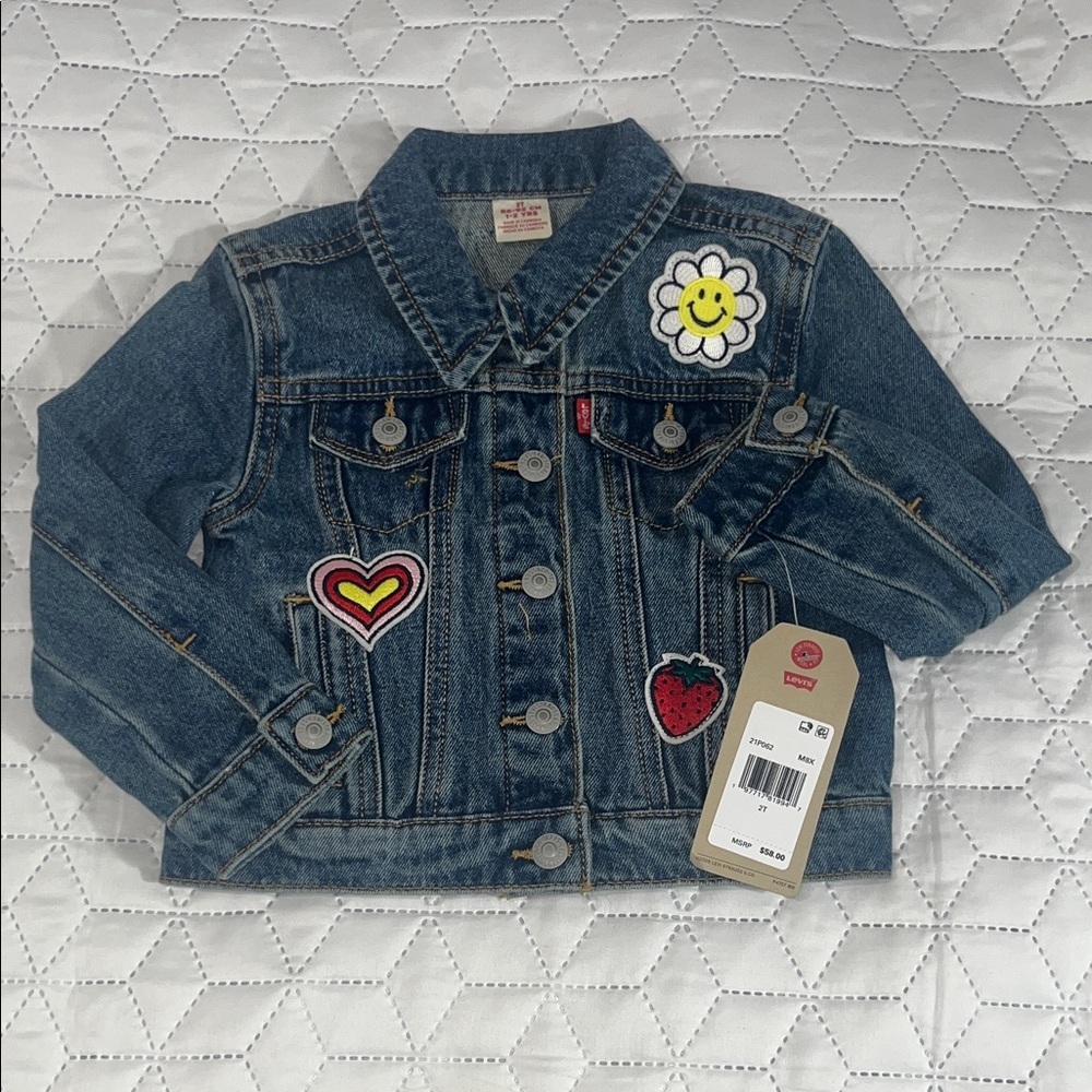 Levi's Kids Patchwork Denim Truck Jacket Colorful Patches